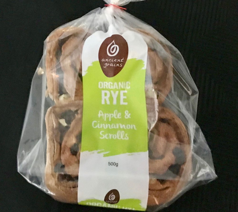Ancient Grains Organic Rye Apple and Cinnamon Scrolls 4 pack (500g), view 2 of 2