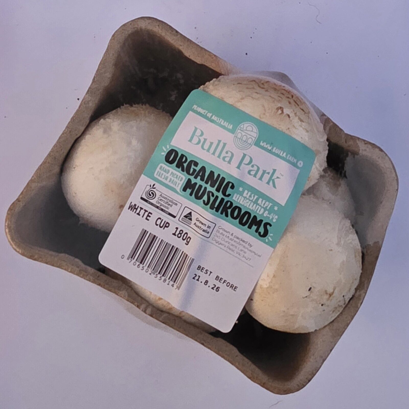 Delightfully Fresh Organics Certified Organic Mushrooms - White Button 180g