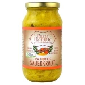 Foley's Frothing Fermentations Organic Raw Turmeric Sauerkraut 500g