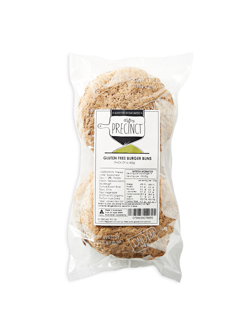 GF Precinct Gluten Free Burger Bread Buns 4 x 100g