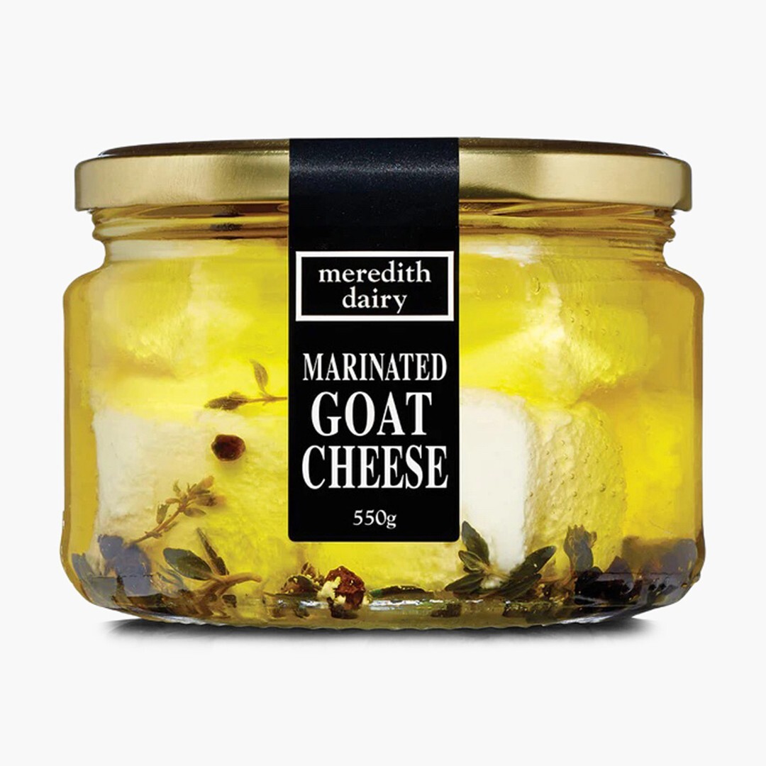Meredith Dairy Marinated Goat’s Cheese – Pieces in Glass Jar 550g