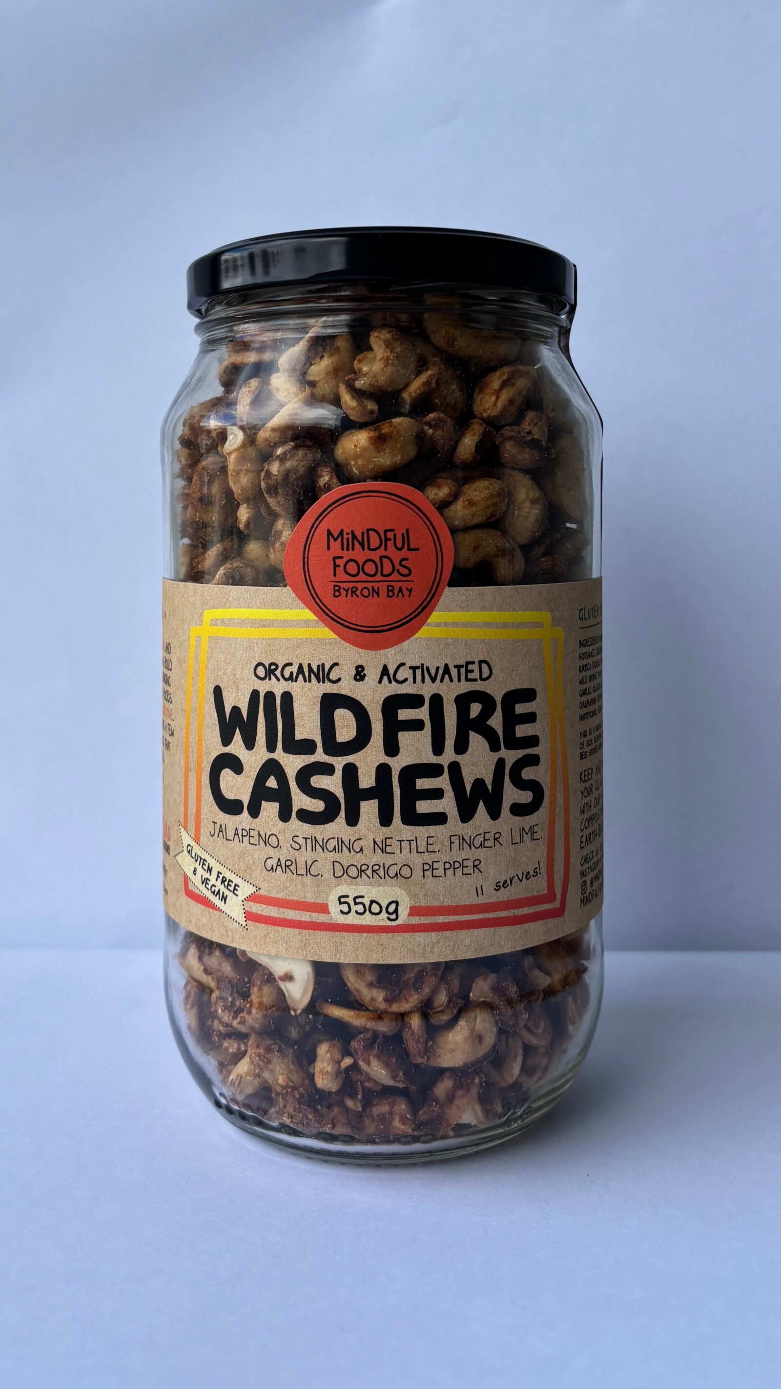 Mindful Foods Wildfire Cashews - Organic & Activated 550g