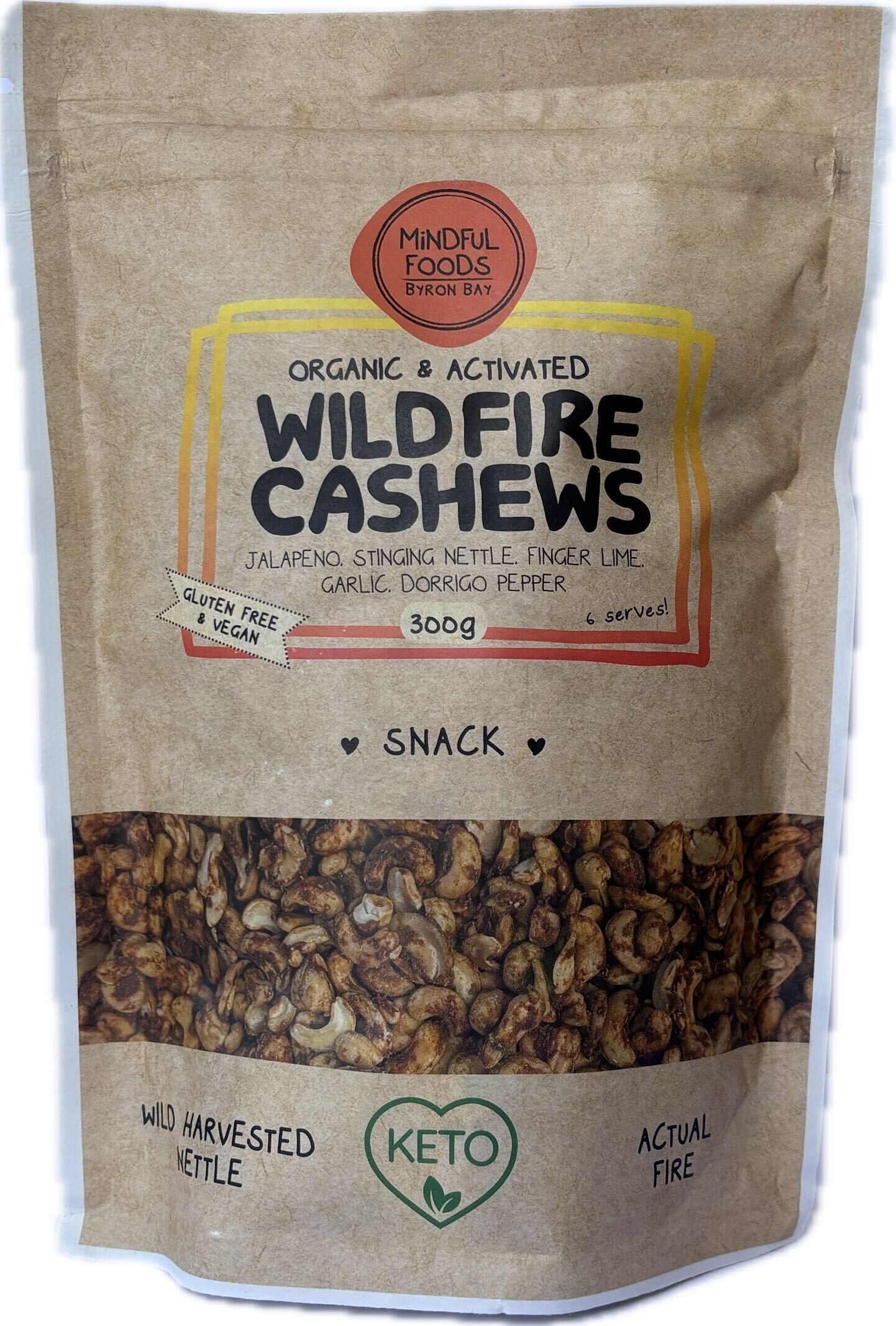 Mindful Foods Wildfire Cashews - Organic & Activated 300g