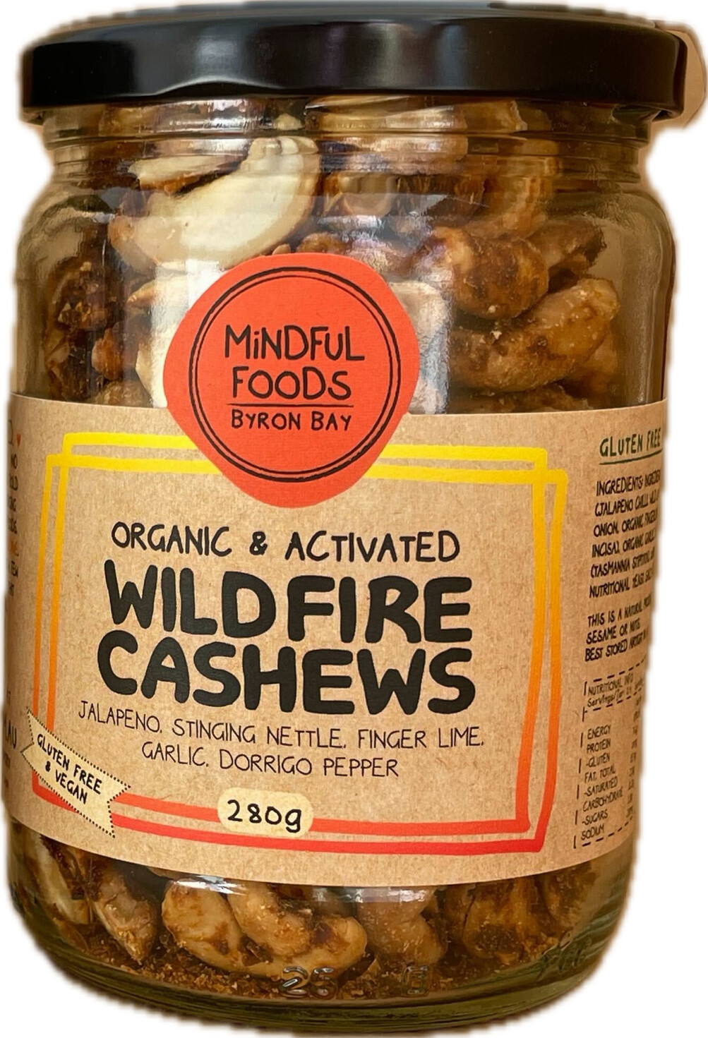 Mindful Foods Wildfire Cashews - Organic & Activated 280g