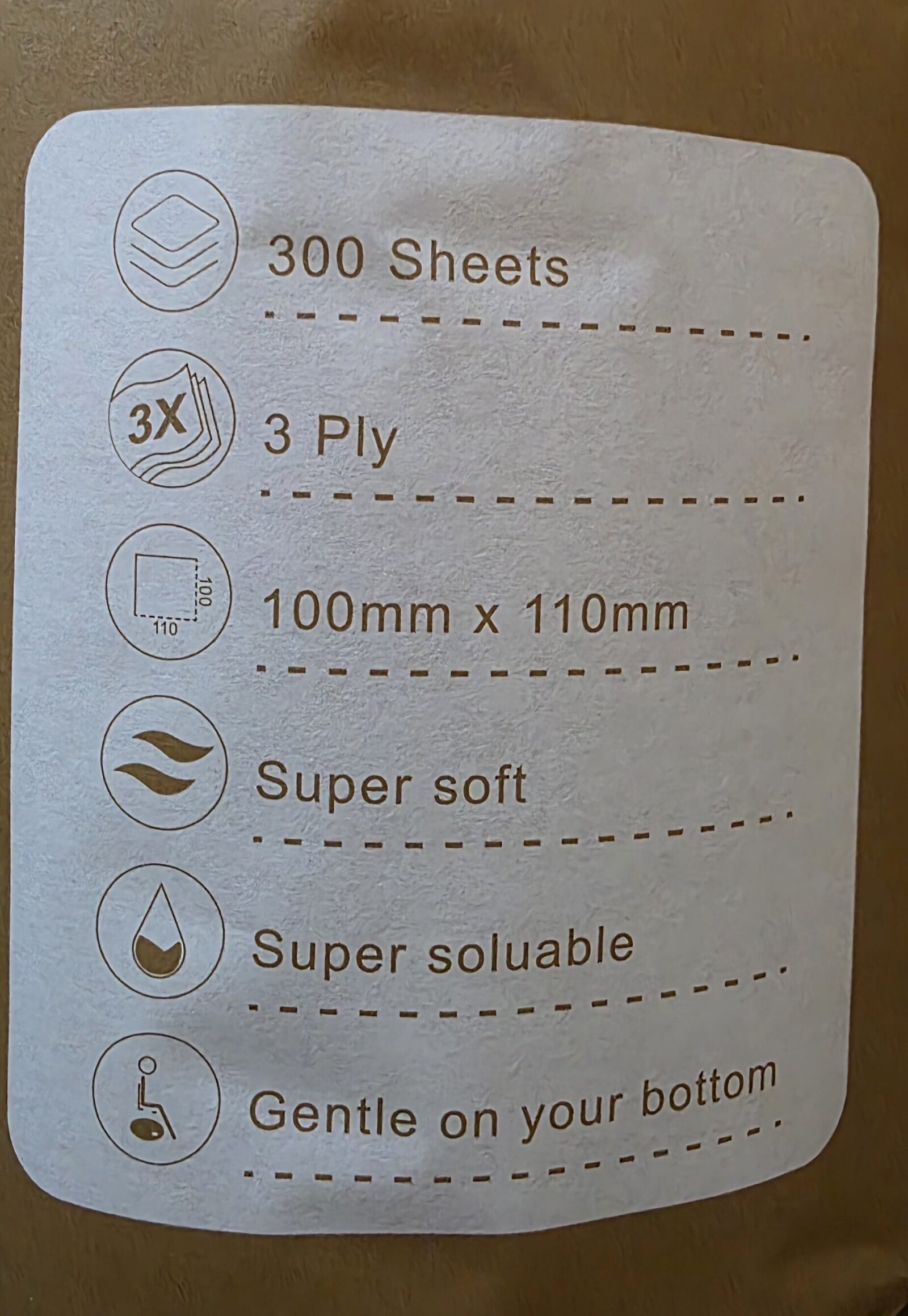 Oobamboo Unbleached Bamboo Toilet Paper 3 ply 300 sheets (1 Roll) 1roll, view 4 of 4