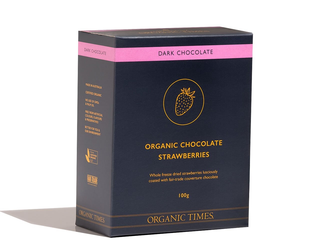 Organic Times Organic Dark Chocolate Strawberries 100g