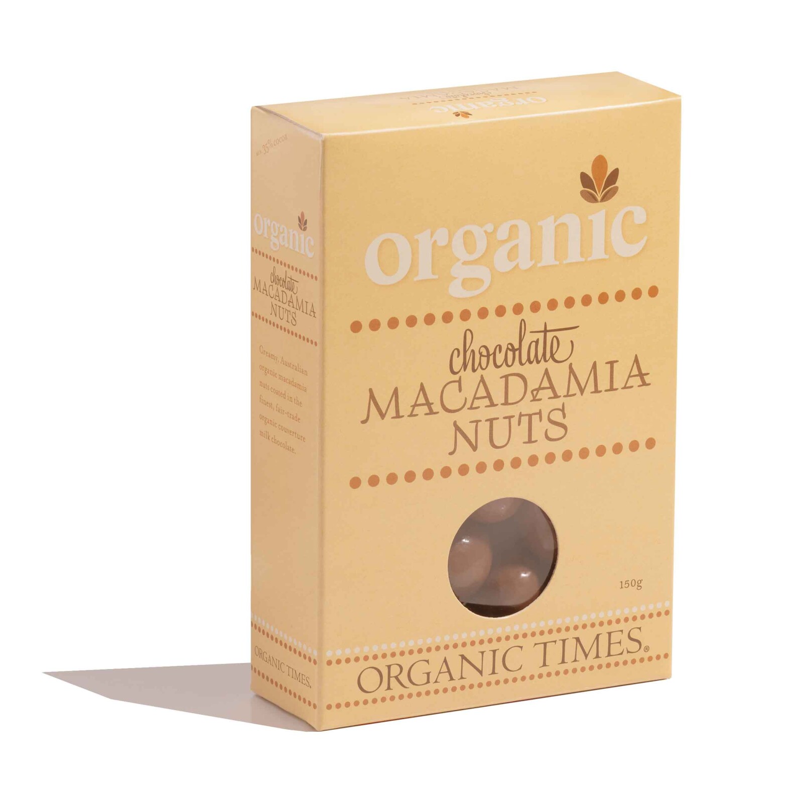Organic Times Organic Milk Chocolate Macadamias 150g, view 2 of 3