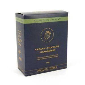 Organic Times Organic White Chocolate Matcha Strawberries 100g