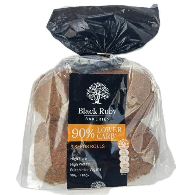 3 Seeds Low Carb Rolls (4 pack) 320g Product Image 