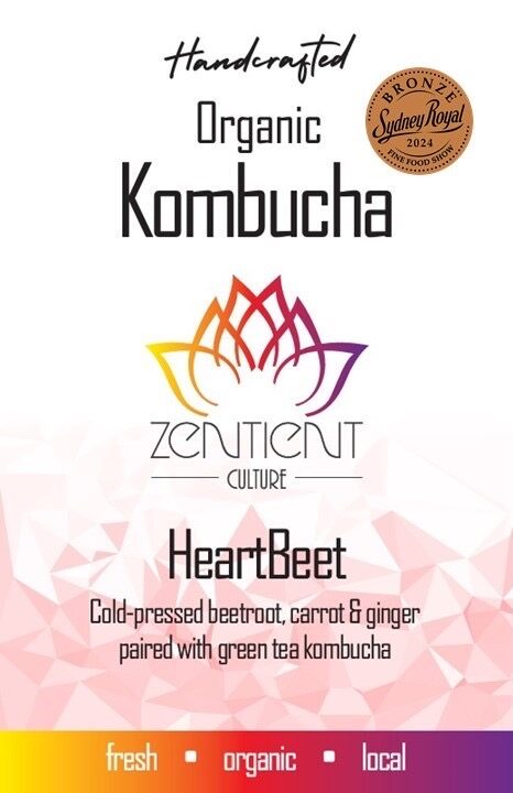 Zentient Culture Heartbeet Certified Organic Kombucha (Requires Bottle or BYO) 1L